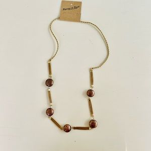 Brown and Gold tone Necklace